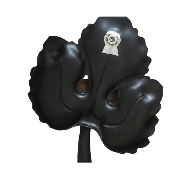 Vintage A Lucky Wish Black Leaf Serving Tray Made In USA - Picture 1 of 6